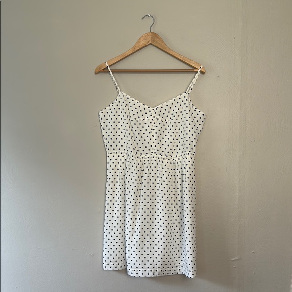 J. Crew Dresses & Skirts - J. Crew White and Black Polka Dot Spaghetti Strap Sundress 14